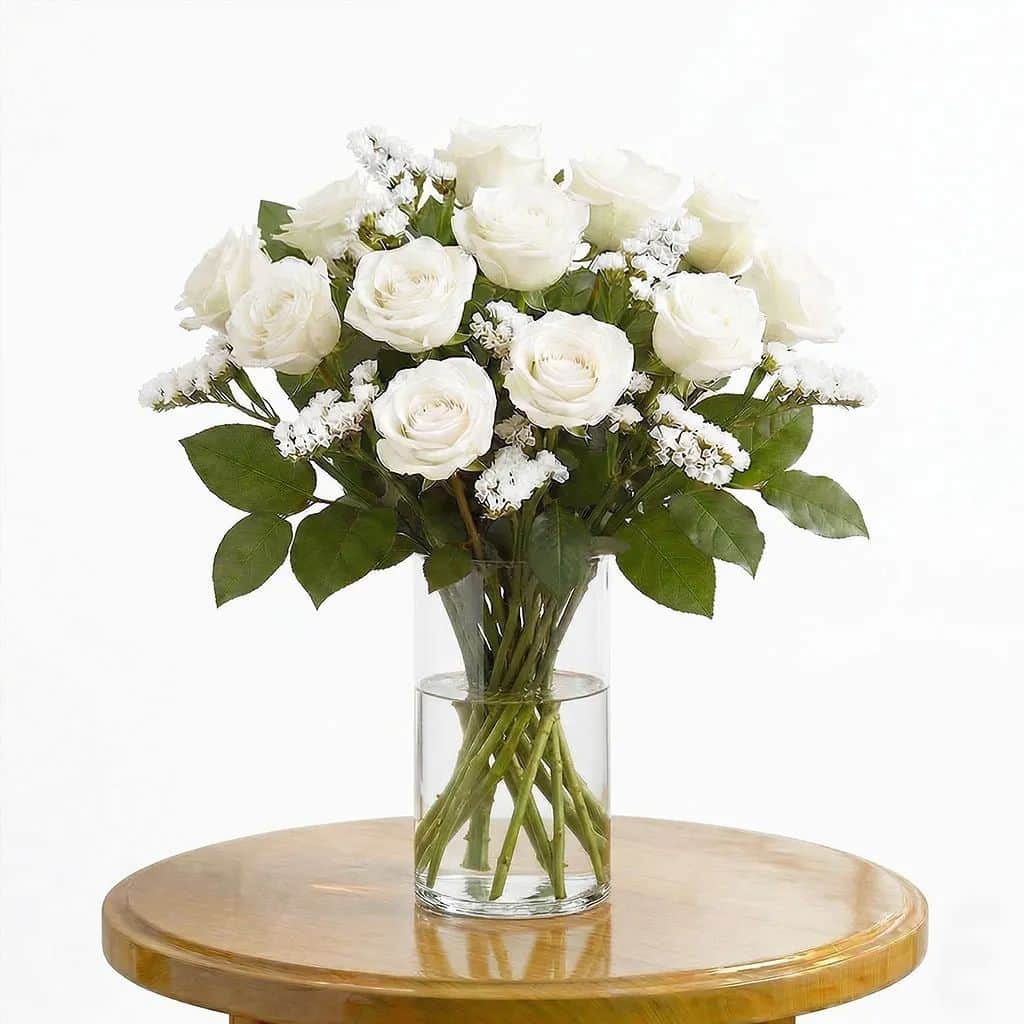 12 White Roses