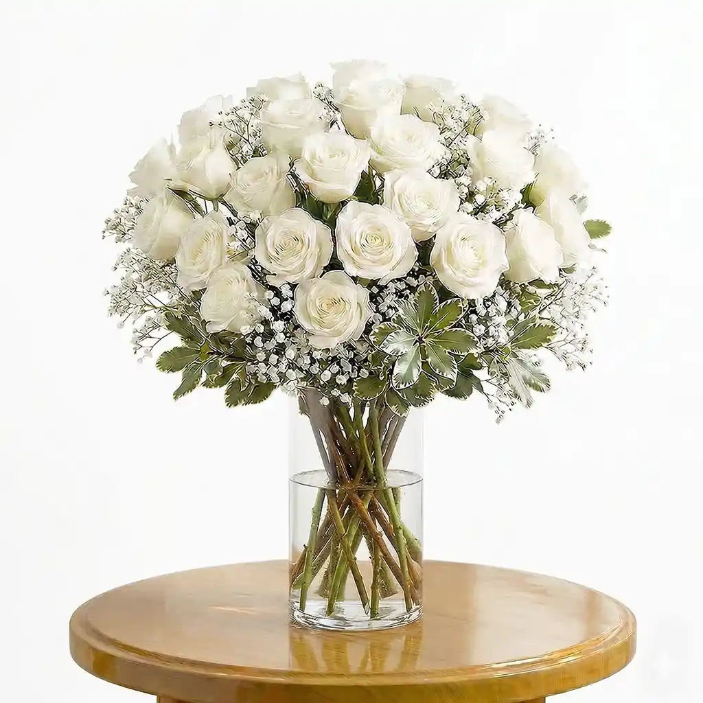 24 White Roses
